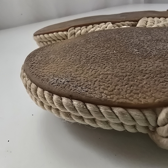 ZARA Neutral Rope Bohemian Slide Slip On Sandals Size 8 - Picture 8 of 9